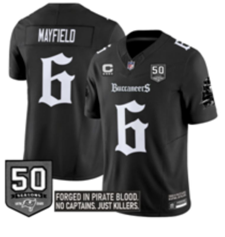 Men 2025 Nike Tampa Bay Buccaneers #6 Mayfield black 7th generation Limited NFL Jersey 02->tampa bay buccaneers->NFL Jersey